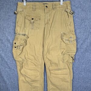 VNTG Gap Womens Tan Brown‎ Army Cargo Pants Multi Pocket Hiking Casual Size 4